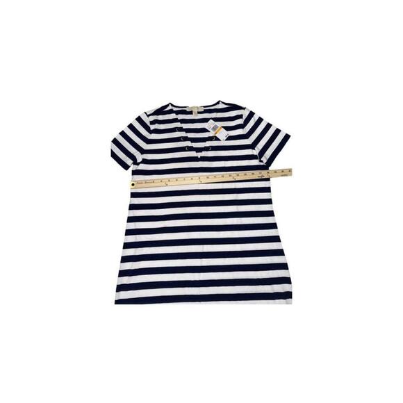 Michael Kors Dress womens small jersey blue white stripe lace up sailor womens - Picture 3 of 4